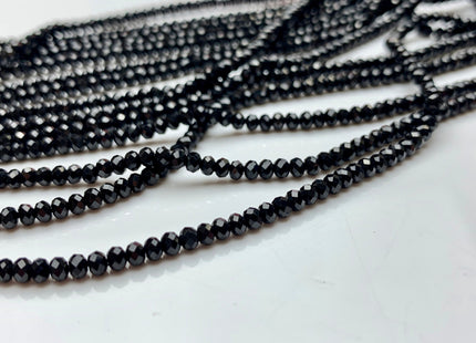 2x3mm 4x6mm AAA Natural Color Faceted Rondelle Black spinel Gemstone Beads Top Quality Micro Faceted Spinel Gemstone Loose Beads # 2451