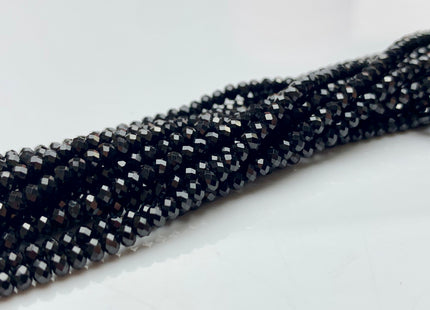 2x3mm 4x6mm AAA Natural Color Faceted Rondelle Black spinel Gemstone Beads Top Quality Micro Faceted Spinel Gemstone Loose Beads # 2451