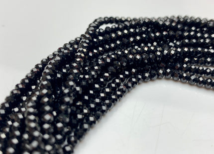2x3mm 4x6mm AAA Natural Color Faceted Rondelle Black spinel Gemstone Beads Top Quality Micro Faceted Spinel Gemstone Loose Beads # 2451
