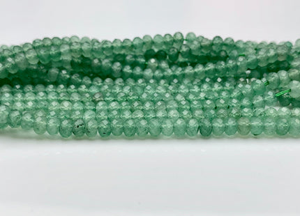 3x4 mm AAA Natural Color Faceted Rondelle Green Aventurine Gemstone Beads Top Quality Micro Faceted Aventurine Gemstone Loose Beads #2450