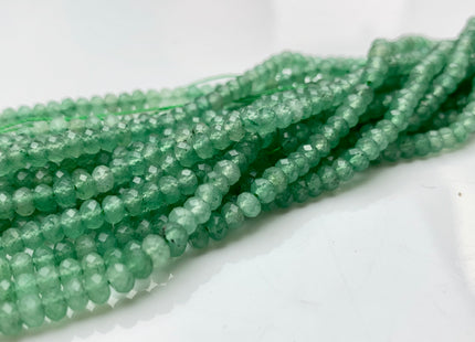 3x4 mm AAA Natural Color Faceted Rondelle Green Aventurine Gemstone Beads Top Quality Micro Faceted Aventurine Gemstone Loose Beads #2450