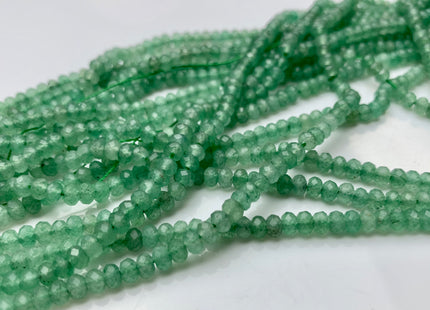3x4 mm AAA Natural Color Faceted Rondelle Green Aventurine Gemstone Beads Top Quality Micro Faceted Aventurine Gemstone Loose Beads #2450