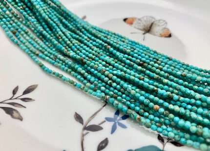 BEST DEAL 2-2.5 mm AAA Natural Faceted Round Tiny Turquoise Gemstone Beads Natural Turquoise Beads 15.5 Inches Strand #2627