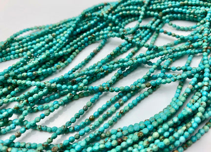 BEST DEAL 2-2.5 mm AAA Natural Faceted Round Tiny Turquoise Gemstone Beads Natural Turquoise Beads 15.5 Inches Strand #2627