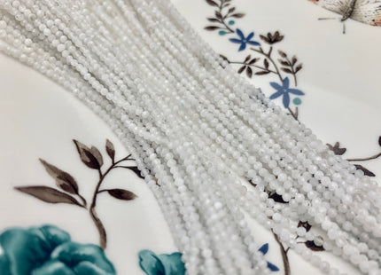 BEST DEAL 2.5 mm Faceted Round Tiny White Moonstone Gemstone Beads Genuine Natural White Moonstone Loose Beads 13 Inches Strand #2638