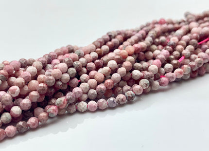 BEST DEAL 2.5 mm Faceted Round Tiny Pink Rhodonite Gemstone Beads Genuine Natural Pink Rhodonite Loose Beads 15.5 Inches Strand #2635