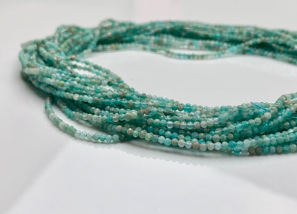 2-2.5 mm Faceted Round Tiny Amazonite Gemstone Beads 13 Inches Strand #2629
