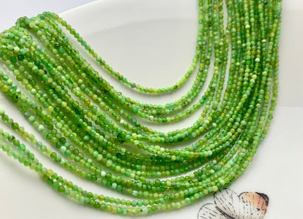 BEST DEAL 2 mm Faceted Round Tiny Green Garnet Gemstone Beads Genuine Natural Green Garnet Loose Beads 15.5 Inches Strand #2633