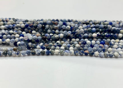 BEST DEAL 2.5 mm Faceted Round Tiny Sodolite Gemstone Beads Genuine Natural Sodolite Loose Beads 15.5 Inches Strand #2628