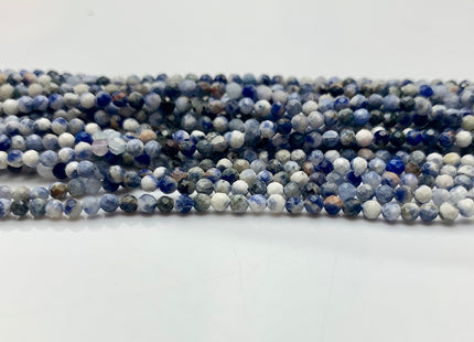 BEST DEAL 2.5 mm Faceted Round Tiny Sodolite Gemstone Beads Genuine Natural Sodolite Loose Beads 15.5 Inches Strand #2628