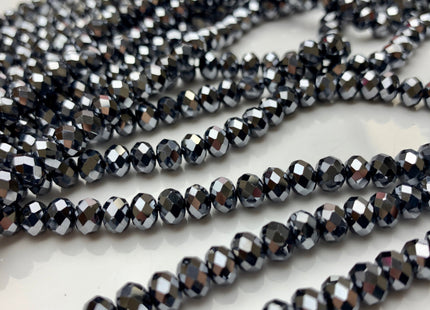 4.5x6 mm AAA Faceted Rondelle Terahertz Gemstone Beads Top Quality Micro Faceted Terahertz Gemstone Loose Beads #2458