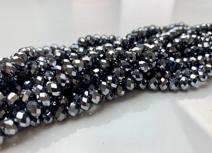 4.5x6 mm AAA Faceted Rondelle Terahertz Gemstone Beads Top Quality Micro Faceted Terahertz Gemstone Loose Beads #2458