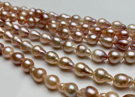 6.5-7x8.5mm AAA Natural Pink Edison Baroque Freshwater Pearl Tear Drop Shape Beads Genuine High Luster Natural Pink Edison Pearls #1808
