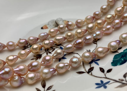 6.5-7x8.5mm AAA Natural Pink Edison Baroque Freshwater Pearl Tear Drop Shape Beads Genuine High Luster Natural Pink Edison Pearls #1808