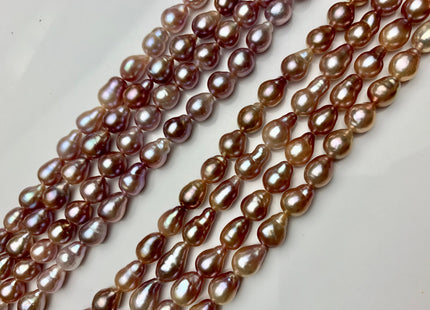 7-8x8-14 mm AA Rare Natural Mauve Edison Baroque Freshwater Pearl Beads Genuine High Luster Natural Multi Mauve Pink Edison Pearls #1809
