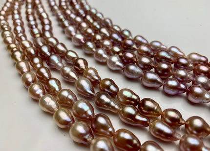 7-8x8-14 mm AA Rare Natural Mauve Edison Baroque Freshwater Pearl Beads Genuine High Luster Natural Multi Mauve Pink Edison Pearls #1809
