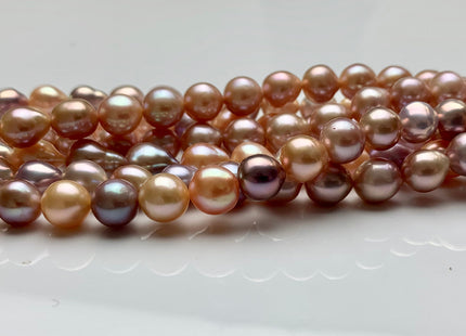 7-8 mm AAA Natural Multi Mauve Pink Edison Baroque Freshwater Pearl Beads Genuine High Luster Mauve Pink Edison Baroque Pearls  #1811