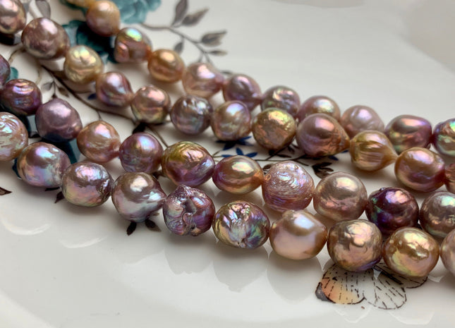 9-12 mm AAAAA Very Rare Dark Mauve Pink Baroque Edison Pearl Genuine Top Quality Natural Edison Pearl With Iridescent Color #1822