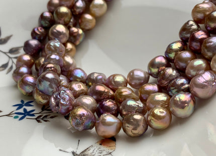 9-12 mm AAAAA Very Rare Dark Mauve Pink Baroque Edison Pearl Genuine Top Quality Natural Edison Pearl With Iridescent Color #1822