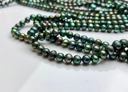 5-6 mm Olive Green Color Potato Freshwater Pearl Beads Genuine High Luster Green Color Freshwater Pearls #1906