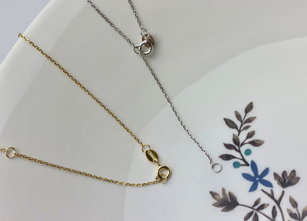 925 Sterling Silver/Gold Necklace Chain With Double Heart Design Pendant Setting Findings For Half Drilled Pearl DIY Necklace #10341