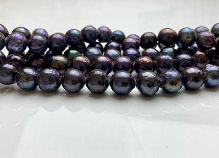 10.5-11 mm AA Peacock Edison Baroque Pearls Off-Round Shape Genuine Rainbow Peacock Color Edison Pearl Beads #1813