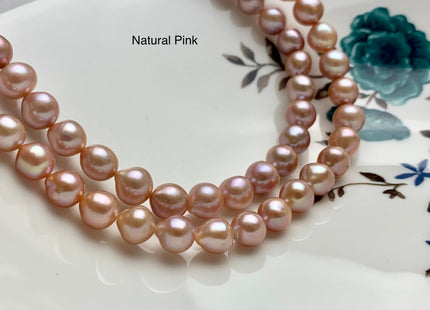 7-8 mm AAA Natural Multi Mauve Pink Edison Baroque Freshwater Pearl Beads Genuine High Luster Mauve Pink Edison Baroque Pearls #1811