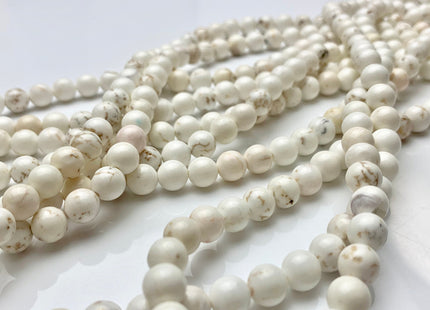 4mm 6mm 8mm 10mm Smooth Round Howlite Turquoise Gemstone Beads Genuine White Howlite Gemstone Loose Beads #2461