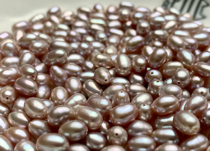 10 Pieces AAA 5.5x7-8 mm Top Quality High Luster Oval Through Drilled Freshwater Pearls Genuine Natural Mauve Pink Freshwater Pearls #1847