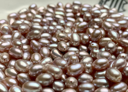 10 Pieces AAA 5.5x7-8 mm Top Quality High Luster Oval Through Drilled Freshwater Pearls Genuine Natural Mauve Pink Freshwater Pearls #1847