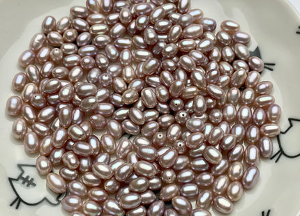 10 Pieces AAA 5.5x7-8 mm Top Quality High Luster Oval Through Drilled Freshwater Pearls Genuine Natural Mauve Pink Freshwater Pearls #1847