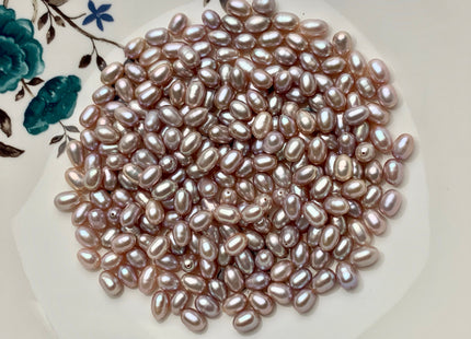 10 Pieces AAA 5.5x7-8 mm Top Quality High Luster Oval Through Drilled Freshwater Pearls Genuine Natural Mauve Pink Freshwater Pearls #1847