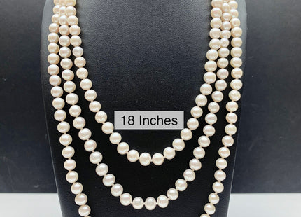 18/20/24 Inches Hand Knotted 7 mm AA Freshwater Potato Pearl Necklace Natural White Freshwater Pearl Necklace With Silver Clasp #1850
