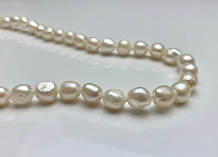 18/20/24 Inches Hand Knotted 9-10mm AA Freshwater Potato Nugget Pearl Necklace Natural White Genuine Pearl Necklace With Silver Clasp #1854