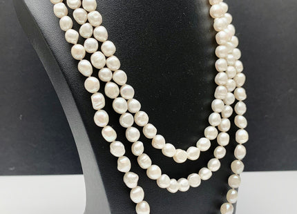 18/20/24 Inches Hand Knotted 9-10mm AA Freshwater Potato Nugget Pearl Necklace Natural White Genuine Pearl Necklace With Silver Clasp #1854