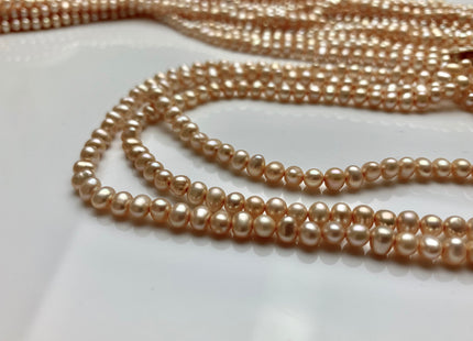 4-4.5 mm AA Light Champagne Color Potato Freshwater Pearl Beads Genuine High Luster Champagne Freshwater Pearl #1912
