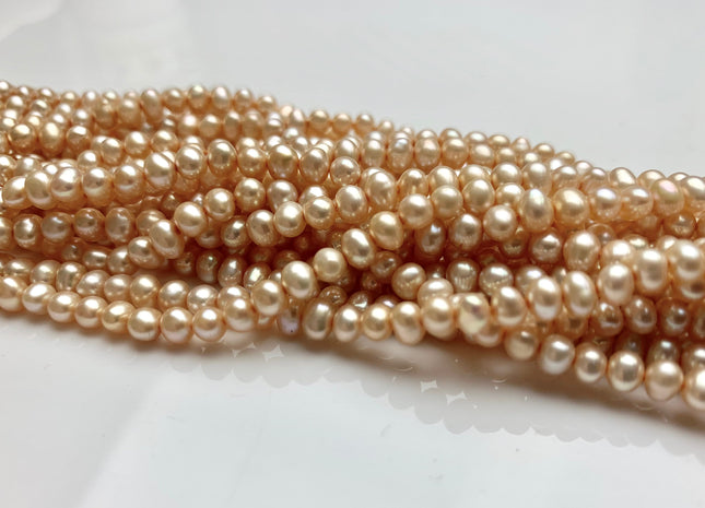 4-4.5 mm AA Light Champagne Color Potato Freshwater Pearl Beads Genuine High Luster Champagne Freshwater Pearl #1912