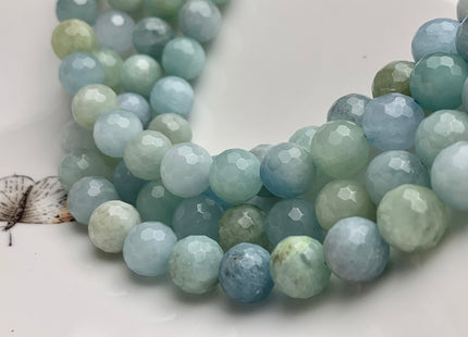 10 mm Multi Color Faceted Round Aquamarine Gemstone Beads Genuine Natural Multi Color Aquamarine Gemstone Loose Beads 15.5 Inches #2643