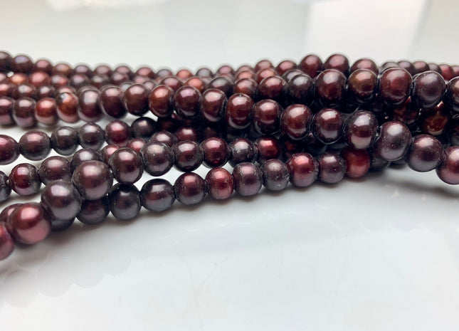 7 mm Or 8 mm Large Hole Rare Burgundy Red Potato Freshwater Pearl Beads Hole Size 2.2 mm Genuine Large Hole Dark Red Freshwater Pearls #1862