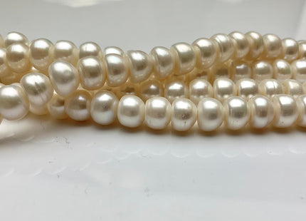 8mm 10mm Large Hole Round Button Natural White Freshwater Pearl Beads Hole 2.2 mm Genuine Natural White Rondelle Freshwater Pearls #1865