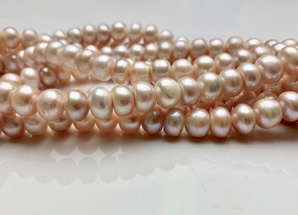 8mm 9mm Large Hole Round Button Natural Pink Freshwater Pearl Beads Hole 2.2 mm Genuine Natural Pink Rondelle Freshwater Pearls #1867