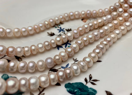 8mm 9mm Large Hole Round Button Natural Pink Freshwater Pearl Beads Hole 2.2 mm Genuine Natural Pink Rondelle Freshwater Pearls #1867