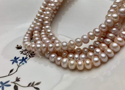 8mm 9mm Large Hole Round Button Natural Pink Freshwater Pearl Beads Hole 2.2 mm Genuine Natural Pink Rondelle Freshwater Pearls #1867