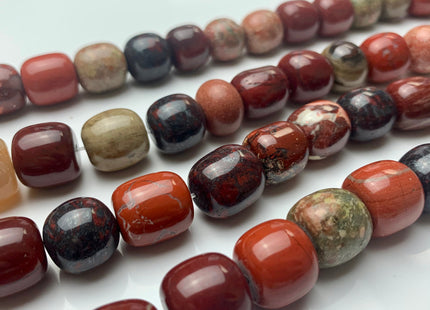 Natural Multi Color Red Green Jasper Gemstone Beads Drum Shape Size Approx. 16-18 mm Genuine Jumbo Size Gemstone Loose Beads #2479