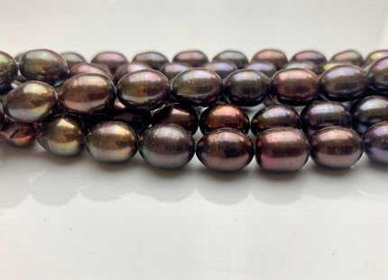 10x12-13 mm AAA Dark Brown Color Freshwater Rice/Oval Pearls Genuine High Luster Freshwater Rice Pearl Beads #1915