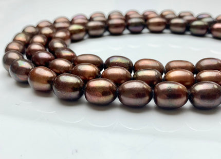 11x13-14 mm Chocolate Brown Color Freshwater Rice/Oval Pearls Genuine High Luster Freshwater Rice Pearl Beads #1936