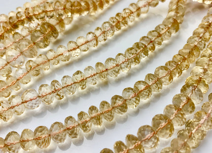 6mm 8mm 10mm 13mm AAA 100% Natural Faceted Rondelle Honey Citrine Gemstone Beads Top Quality Natural Citrine Beads 9 Inches Strand # 2484