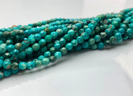 3mm 4mm Faceted Round Turquoise Beads Turquoise Loose Beads 15.5 Inches Strand #2647