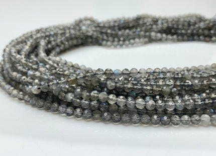 BEST DEAL 3-3.5 mm AAA Faceted Round Labradorite Gemstone Beads Genuine Natural Micro Faceted Labradorite Beads 15.5 Inches Strand #2651