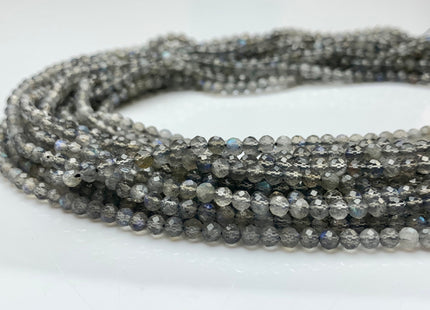 BEST DEAL 3-3.5 mm AAA Faceted Round Labradorite Gemstone Beads Genuine Natural Micro Faceted Labradorite Beads 15.5 Inches Strand #2651